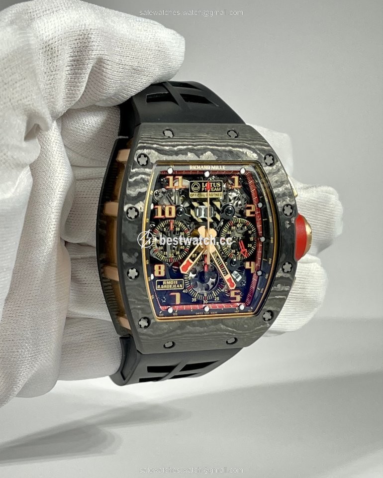 IMG_9086 Richard Mille RM 011 Mens watch Unisex Automatic Rose gold RM11 F1 Lotus Romain Grosjean 3