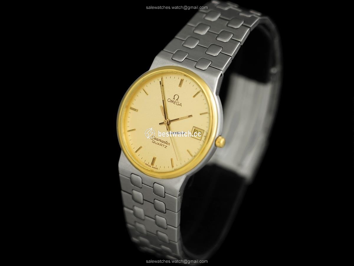 IMG_9086 Omega Seamaster Mens watch Unisex Quartz Gold Steel 7595 3