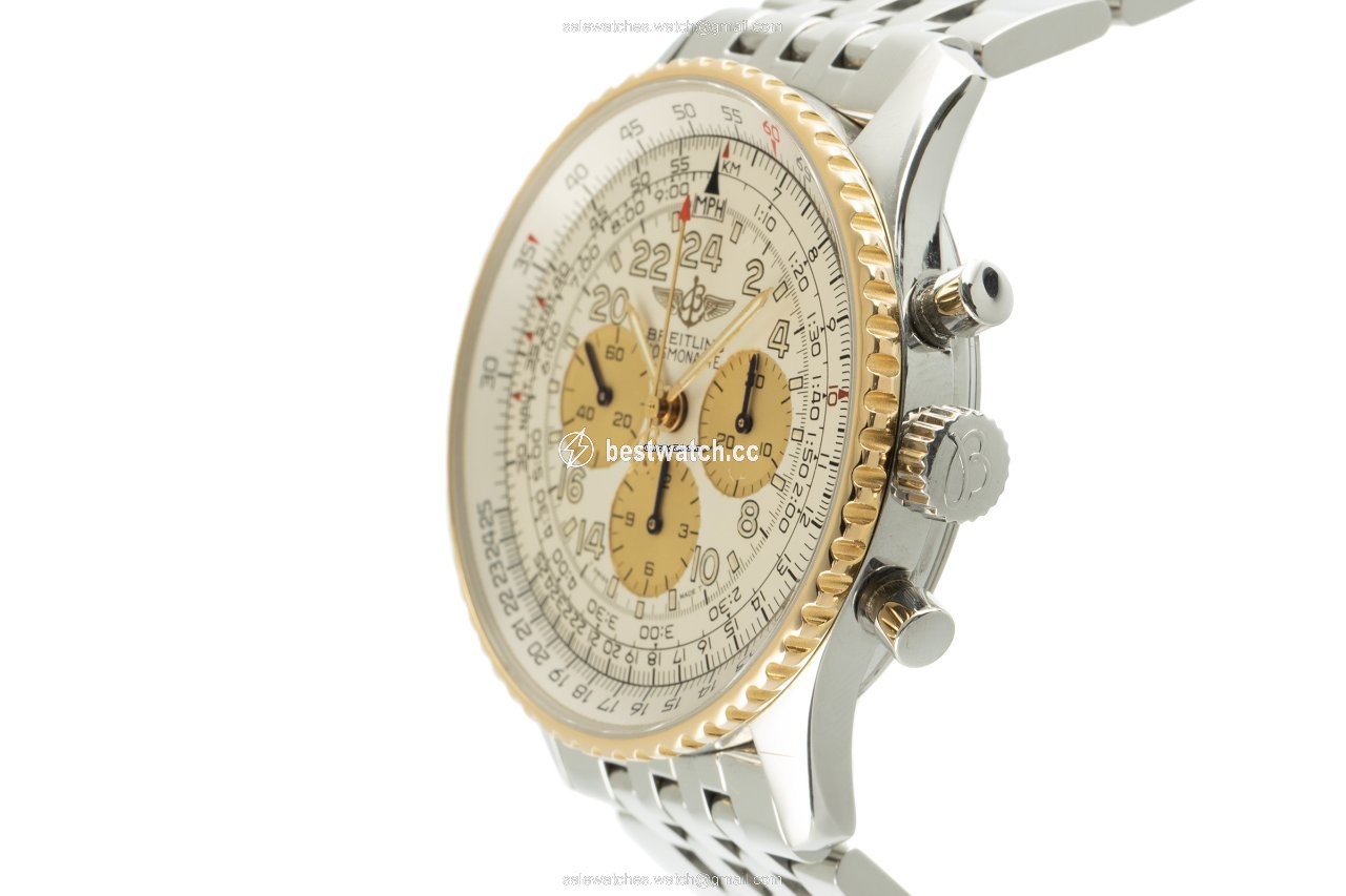 IMG_9086 Breitling Navitimer Cosmonaute Mens watch Unisex Manual winding Gold Steel D12022 3