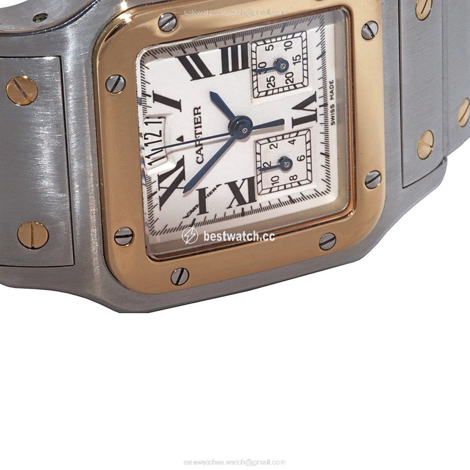 Cartier Santos Mens watch Unisex Quartz Gold Steel 2425 3