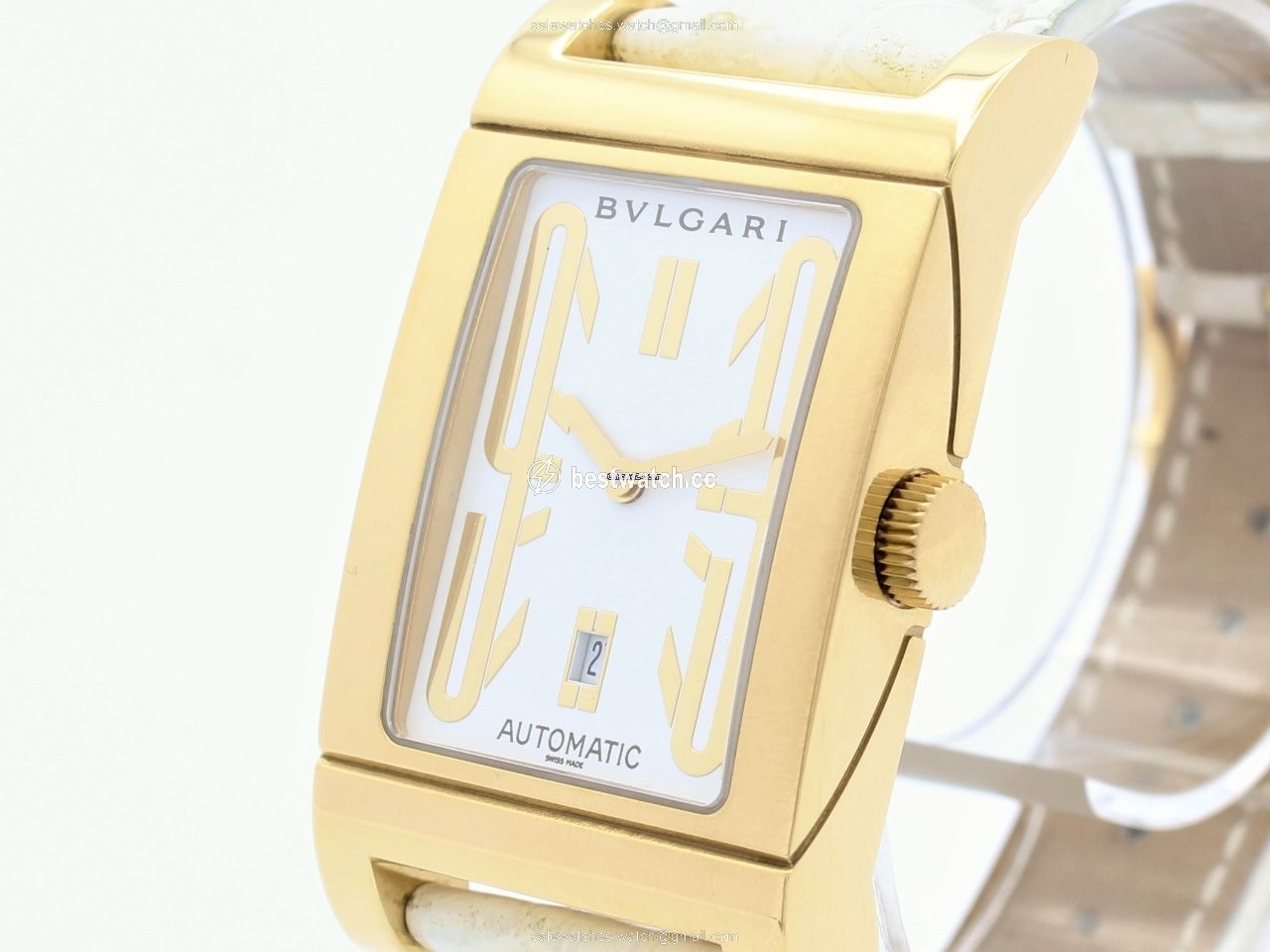 IMG_9086 Bulgari Rettangolo Mens watch Unisex Automatic Yellow gold RT 45 G 3