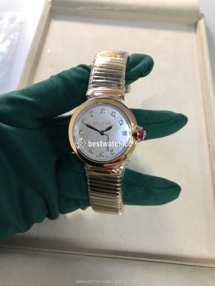 IMG_9086 Bulgari Lucea Womens watch Quartz Gold Steel LU28WSPGSPG 12.T 102952 3