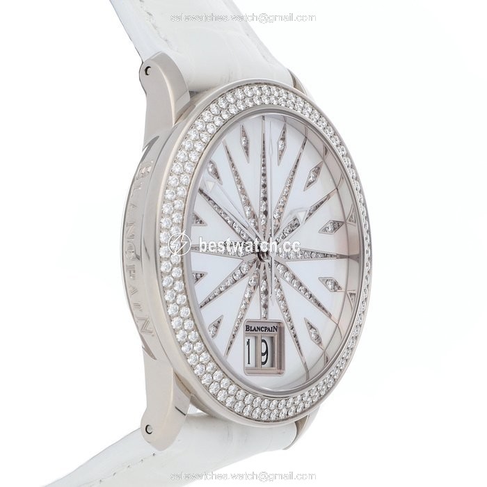 IMG_9086 Blancpain Leman Womens watch Automatic White gold 2850-3554-55B 3