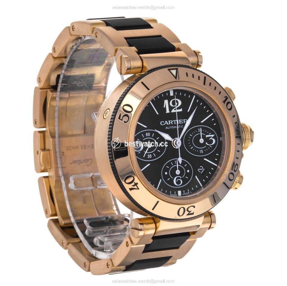 IMG_9086 Cartier Pasha Seatimer Mens watch Unisex Automatic Rose gold W301980M 3066 3