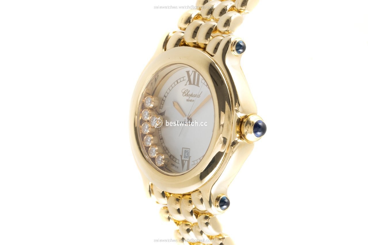 IMG_9086 Chopard Happy Sport Womens watch Quartz Yellow gold 27 6137-23 3