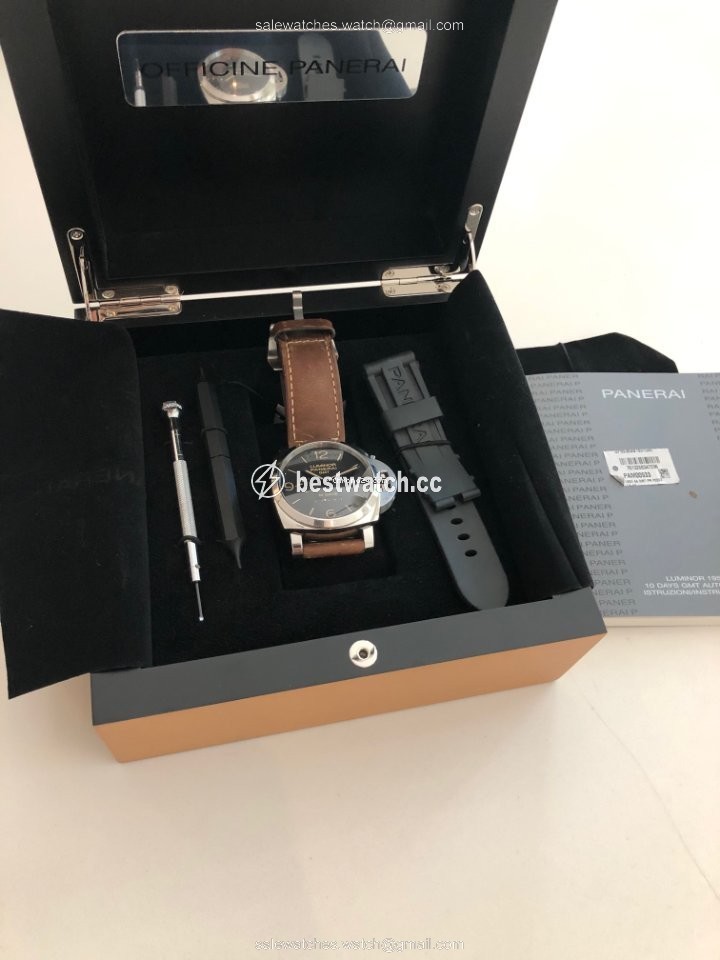 IMG_9086 Panerai Luminor 1950 10 Days GMT Mens watch Unisex Automatic Steel PAM 00533 3