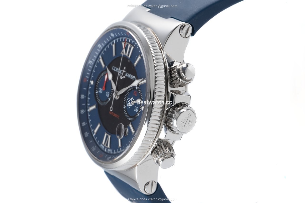 IMG_9086 Ulysse Nardin Marine Chronograph Mens watch Unisex Automatic Steel 353-66 3