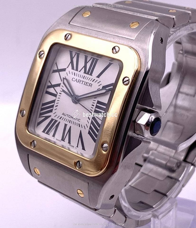Cartier Santos 100 Mens watch Unisex Automatic Gold Steel W200728G 3