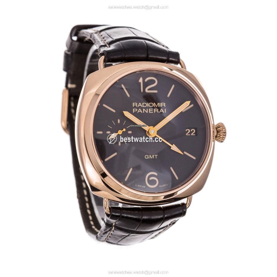IMG_9086 Panerai Radiomir 3 Days GMT Mens watch Unisex Manual winding Rose gold PAM 421 3