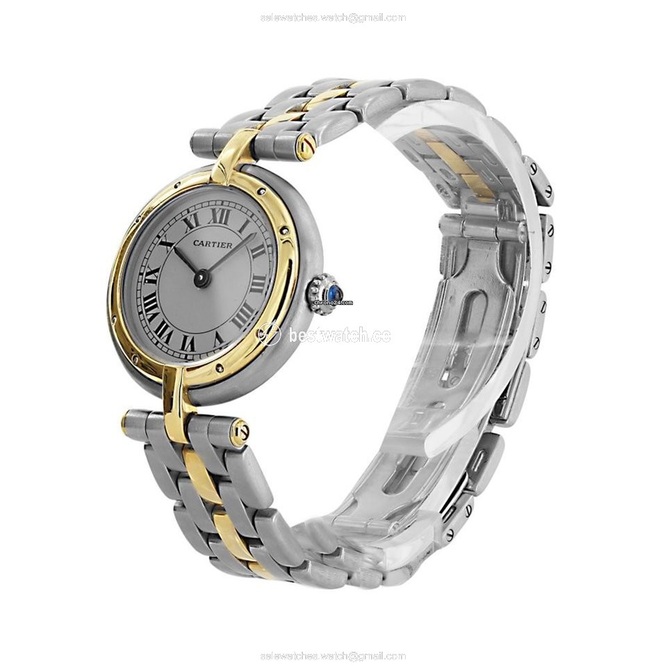 IMG_9086 Cartier Panthere Womens watch Quartz Gold Steel 166920 3