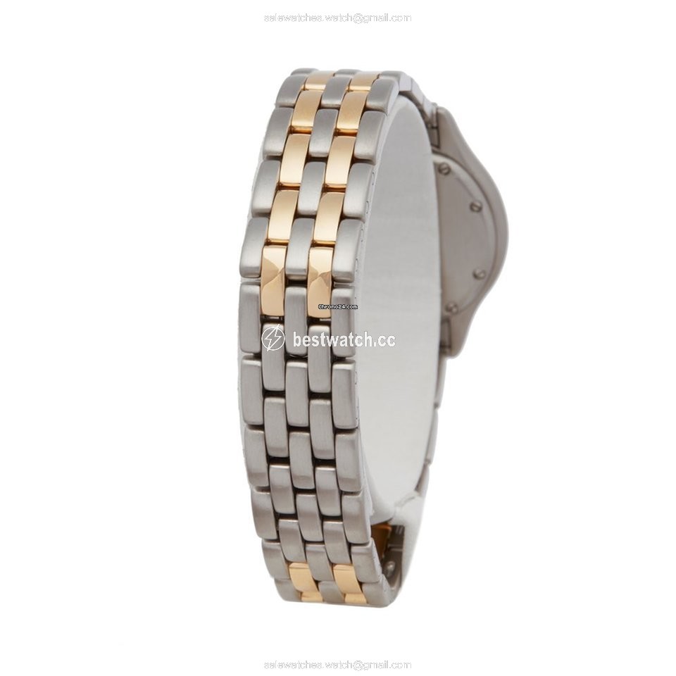 IMG_9086 Cartier Cougar Mens watch Unisex Quartz Gold Steel 187904 3