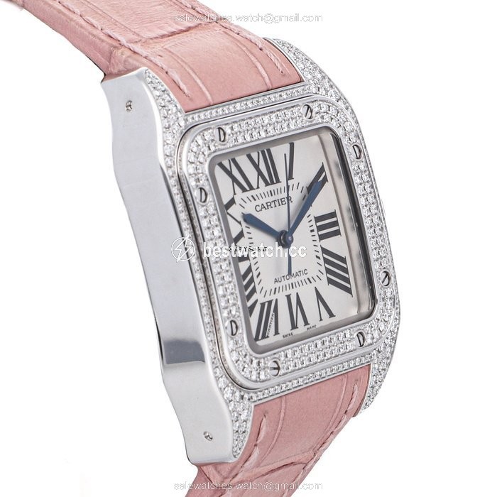 Cartier Santos 100 Womens watch Automatic White gold WM501751 3
