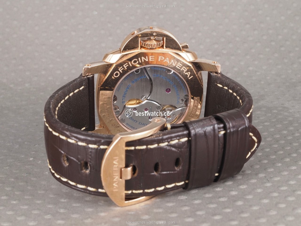 IMG_9086 Panerai Luminor 1950 8 Days GMT Mens watch Unisex Manual winding Rose gold PAM 00576 3
