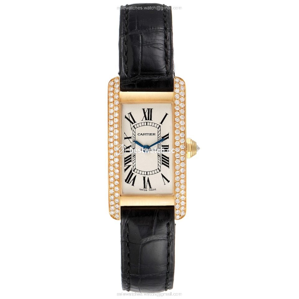 IMG_9086 Cartier Tank Americaine Womens watch Quartz Yellow gold WB701251 3