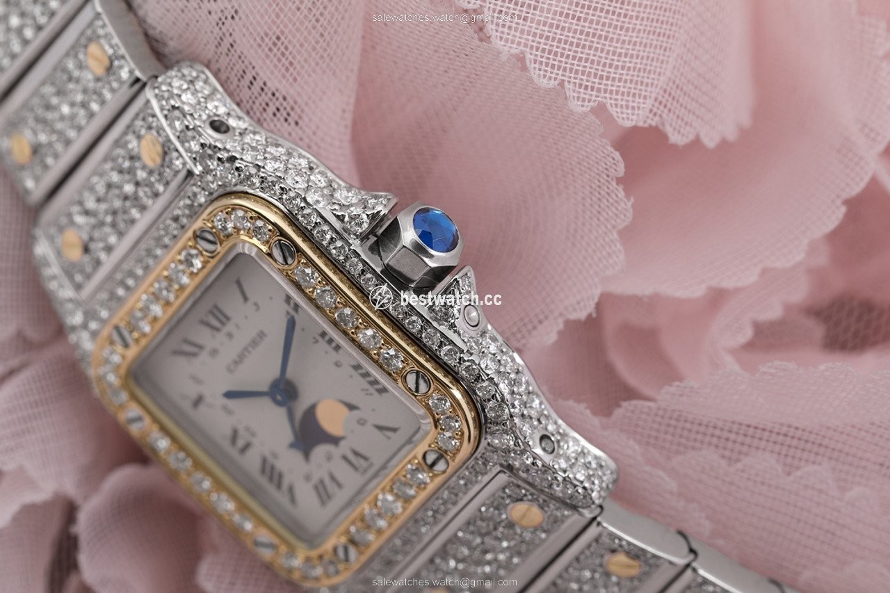 IMG_9086 Cartier Santos Galbee Womens watch Quartz Gold Steel 119902 3