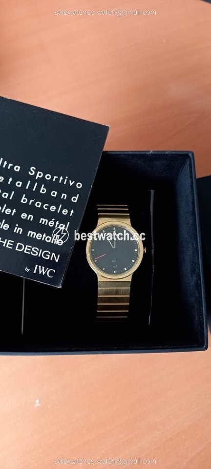 IMG_9086 Porsche Design Flat Six Womens watch Quartz Yellow gold IWC 9635-001 3