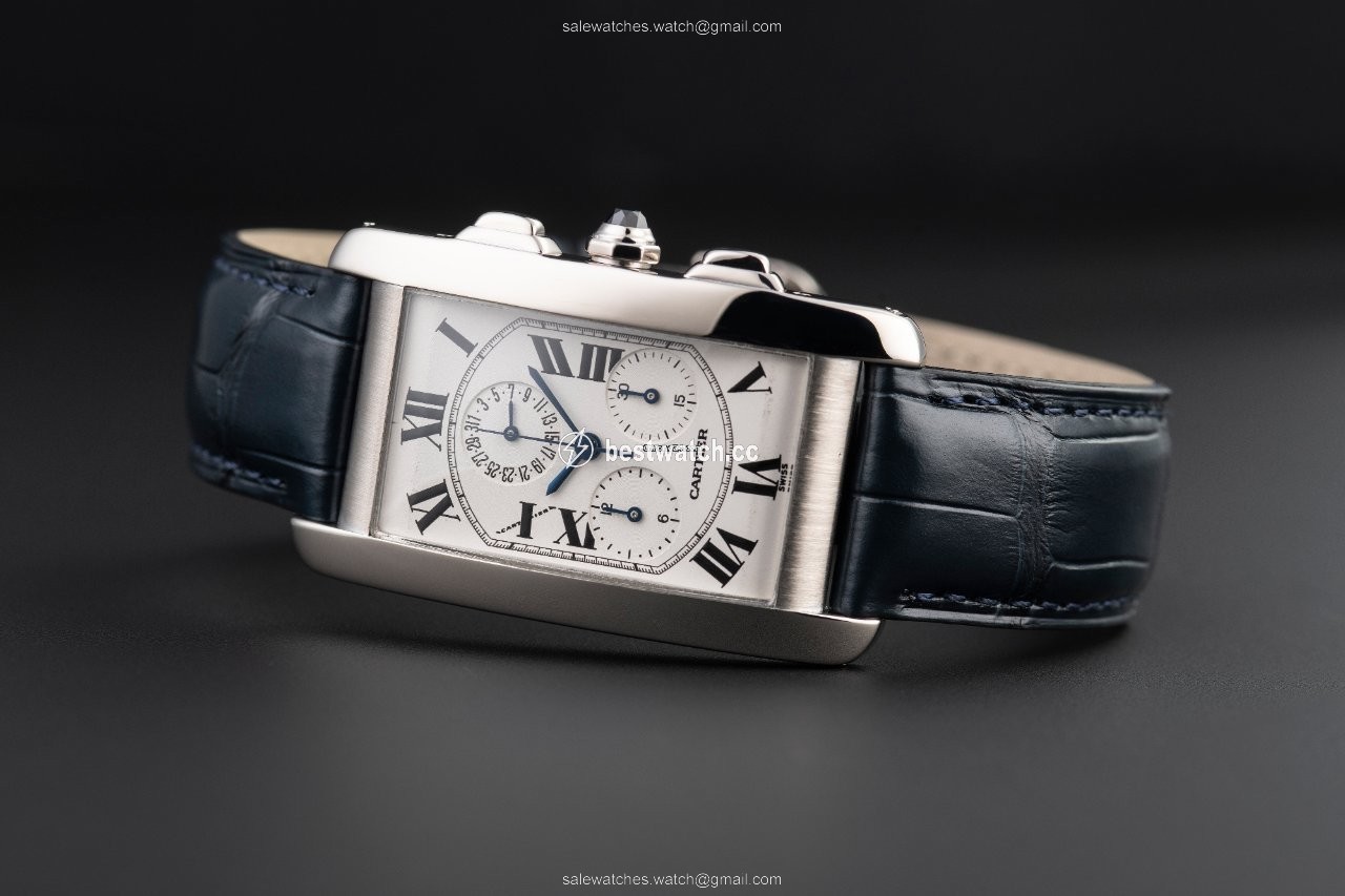 Cartier Tank Americaine Mens watch Unisex Quartz White gold 2312 3