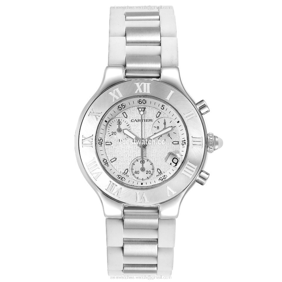 IMG_9086 Cartier 21 Chronoscaph Mens watch Unisex Quartz Steel W10184U2 3