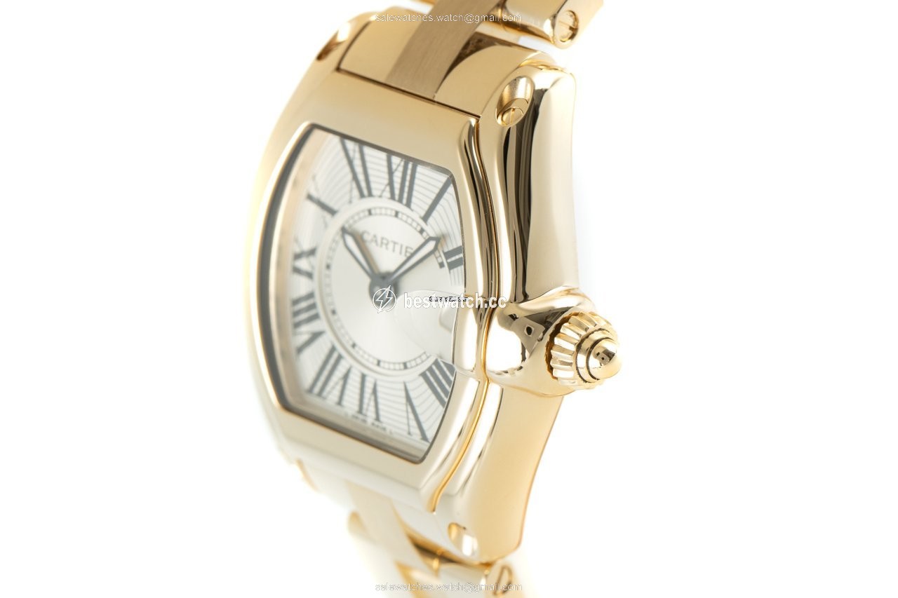 IMG_9086 Cartier Roadster Mens watch Unisex Quartz Yellow gold W62018V1 3