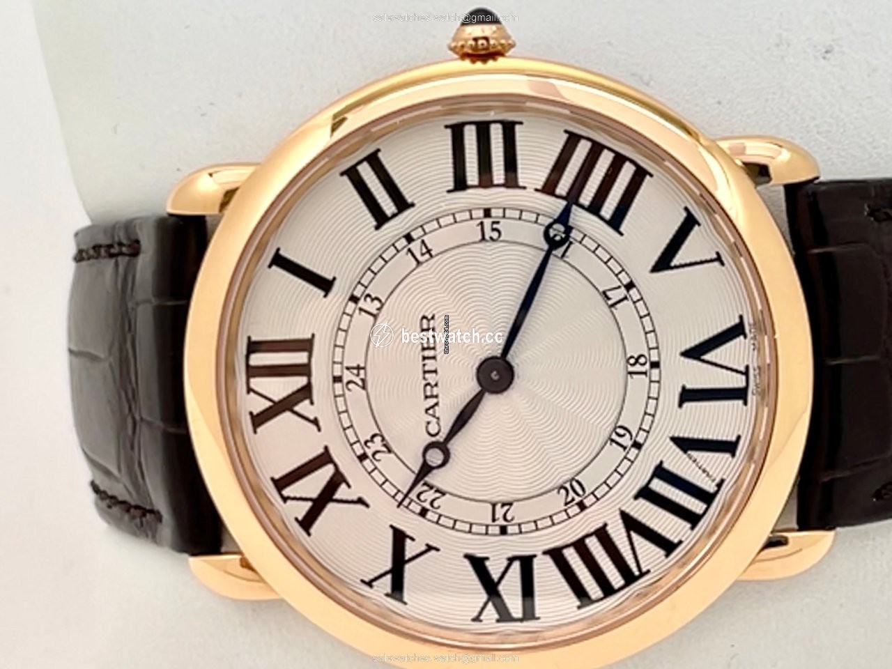 IMG_9086 Cartier Ronde Louis Cartier Mens watch Unisex Manual winding Rose gold W6801004 3