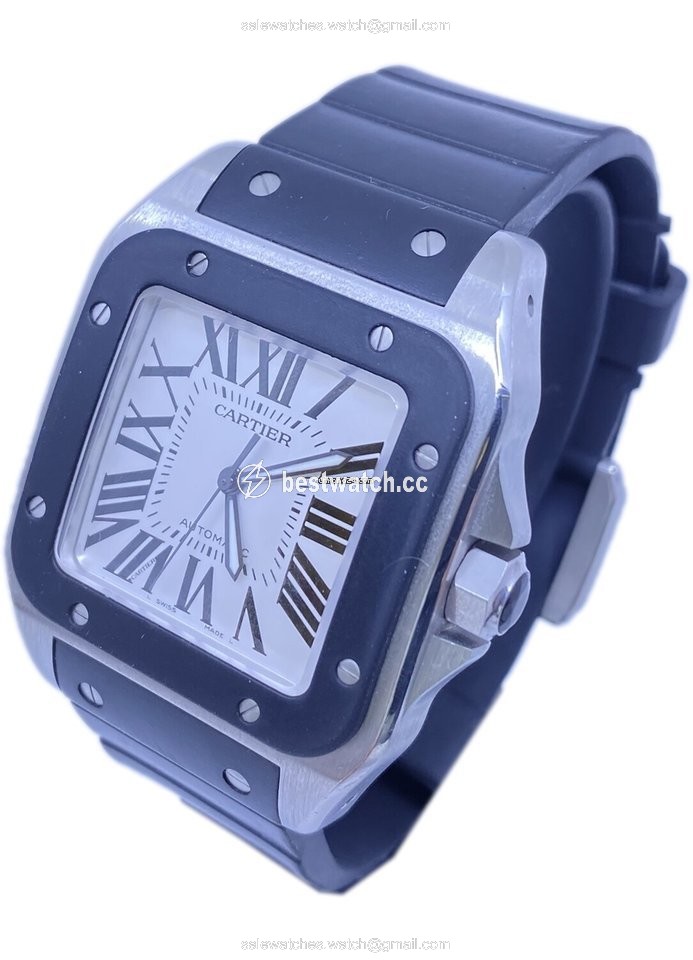 IMG_9086 Cartier Santos 100 Mens watch Unisex Automatic Steel 100 XL 2656 3