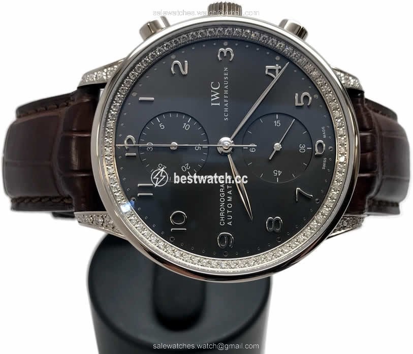IMG_9086 IWC Portuguese Chronograph Mens watch Unisex Automatic White gold 3714.74 3