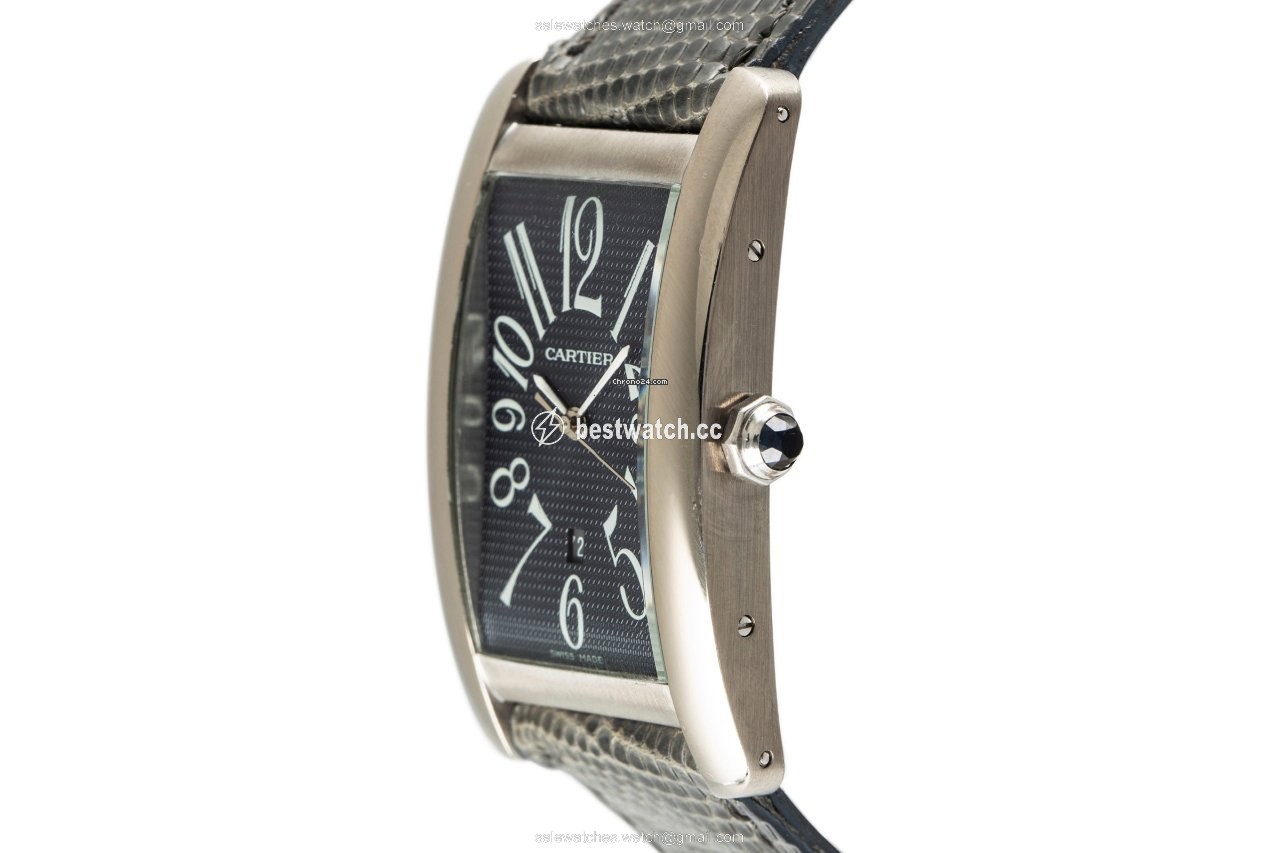 IMG_9086 Cartier Tank Americaine Mens watch Unisex Automatic White gold 1741 3