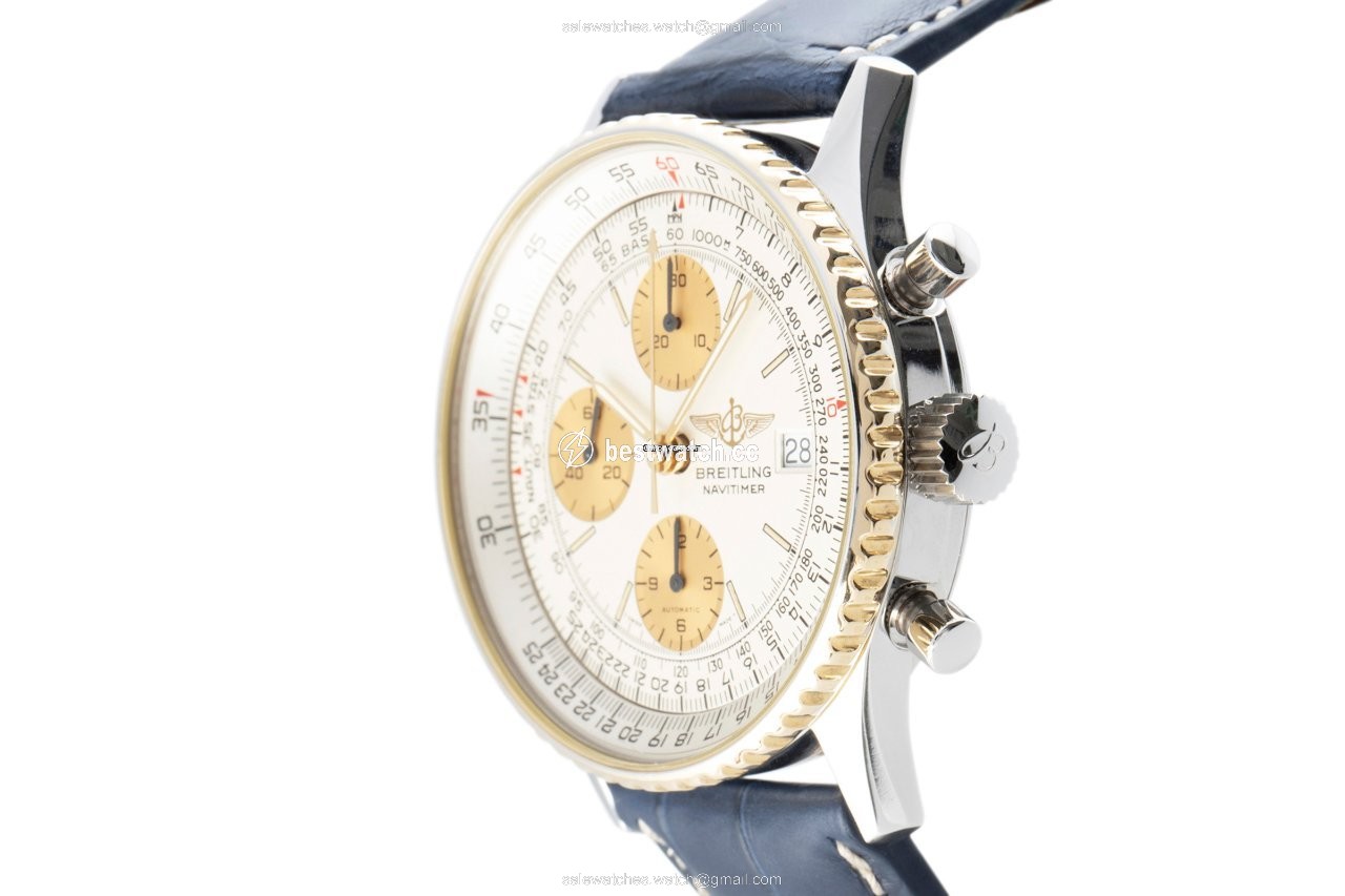 IMG_9086 Breitling Old Navitimer Mens watch Unisex Automatic Gold Steel B13019 3