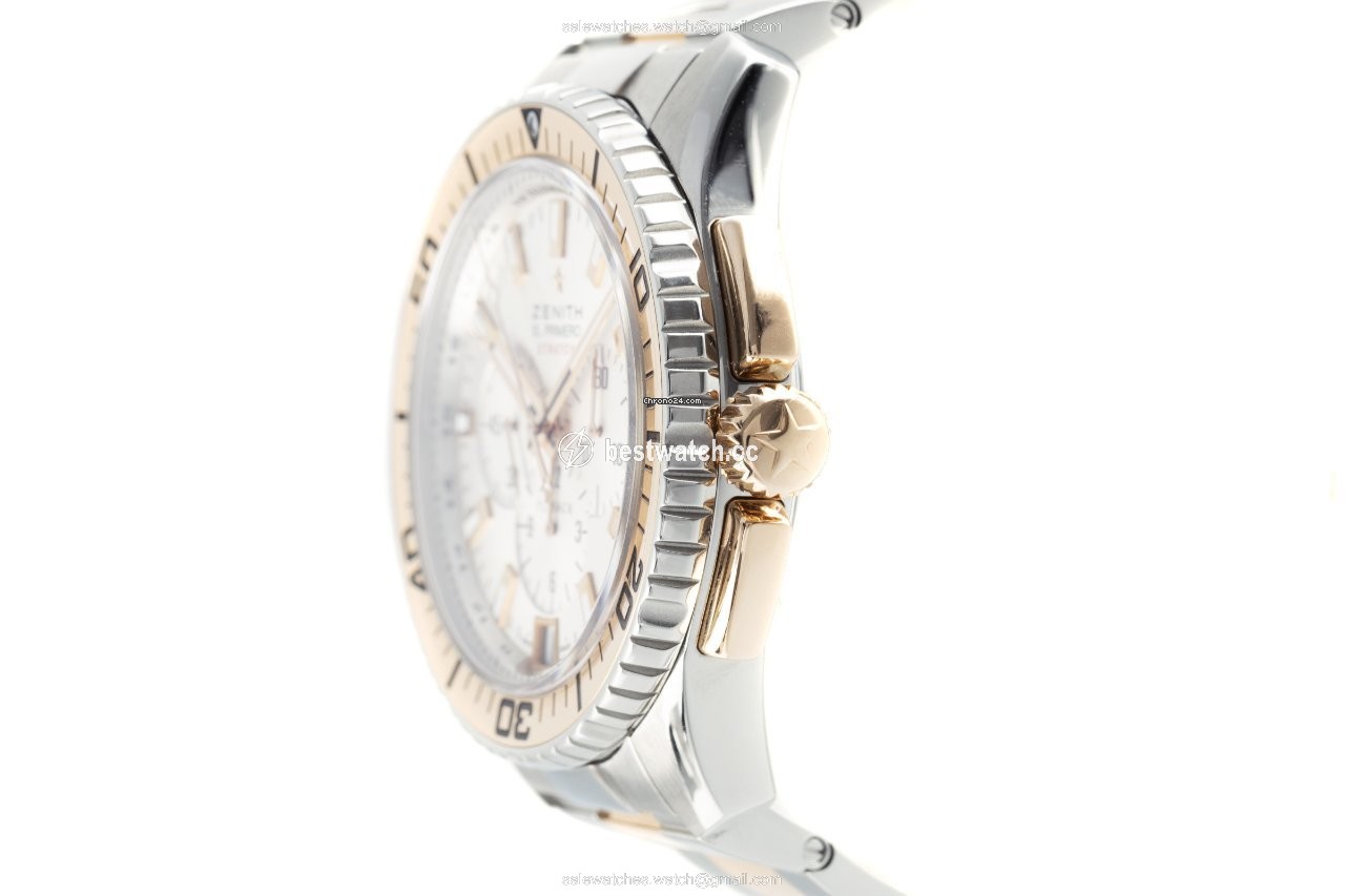 IMG_9086 Zenith El Primero Stratos Flyback Mens watch Unisex Automatic Gold Steel 51.2061.405 01.M2060 3
