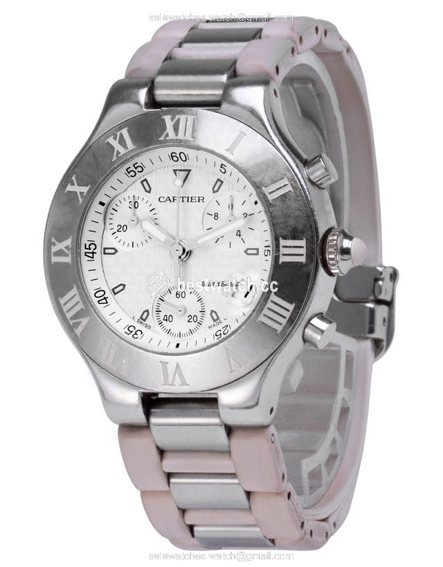 IMG_9086 Cartier 21 Chronoscaph Mens watch Unisex Quartz Steel W10184U2 2424 3