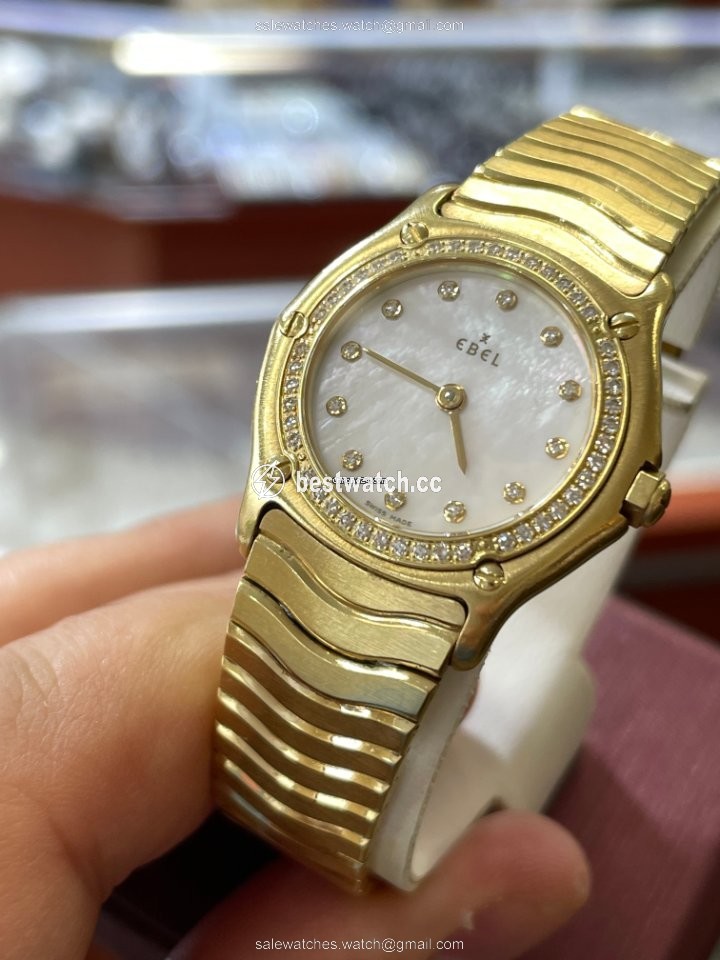 IMG_9086 Ebel Wave Womens watch Quartz Yellow gold 866901 3