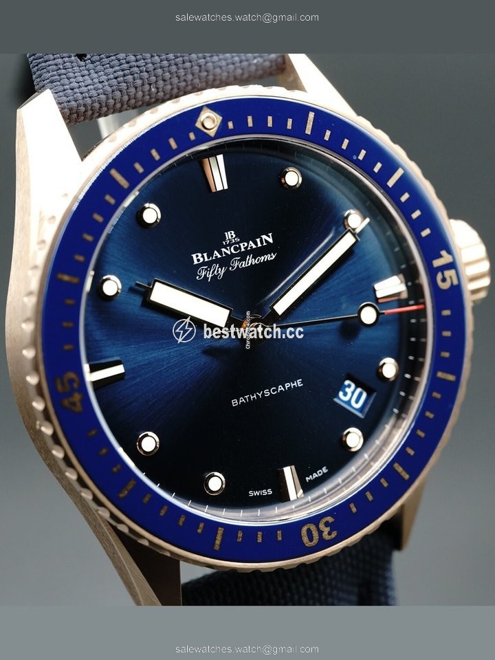 IMG_9086 Blancpain Fifty Fathoms Bathyscaphe Mens watch Unisex Automatic Rose gold 5000 36S40 O52A 3