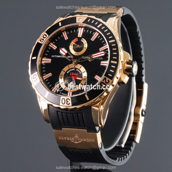 Ulysse Nardin Diver Chronometer Mens watch Unisex Automatic Rose gold 266-10-3 92 3