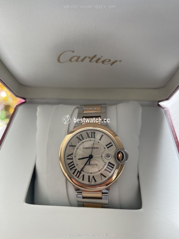 Cartier Ballon Bleu 42mm Mens watch Unisex Automatic Gold Steel W2BB0004 3