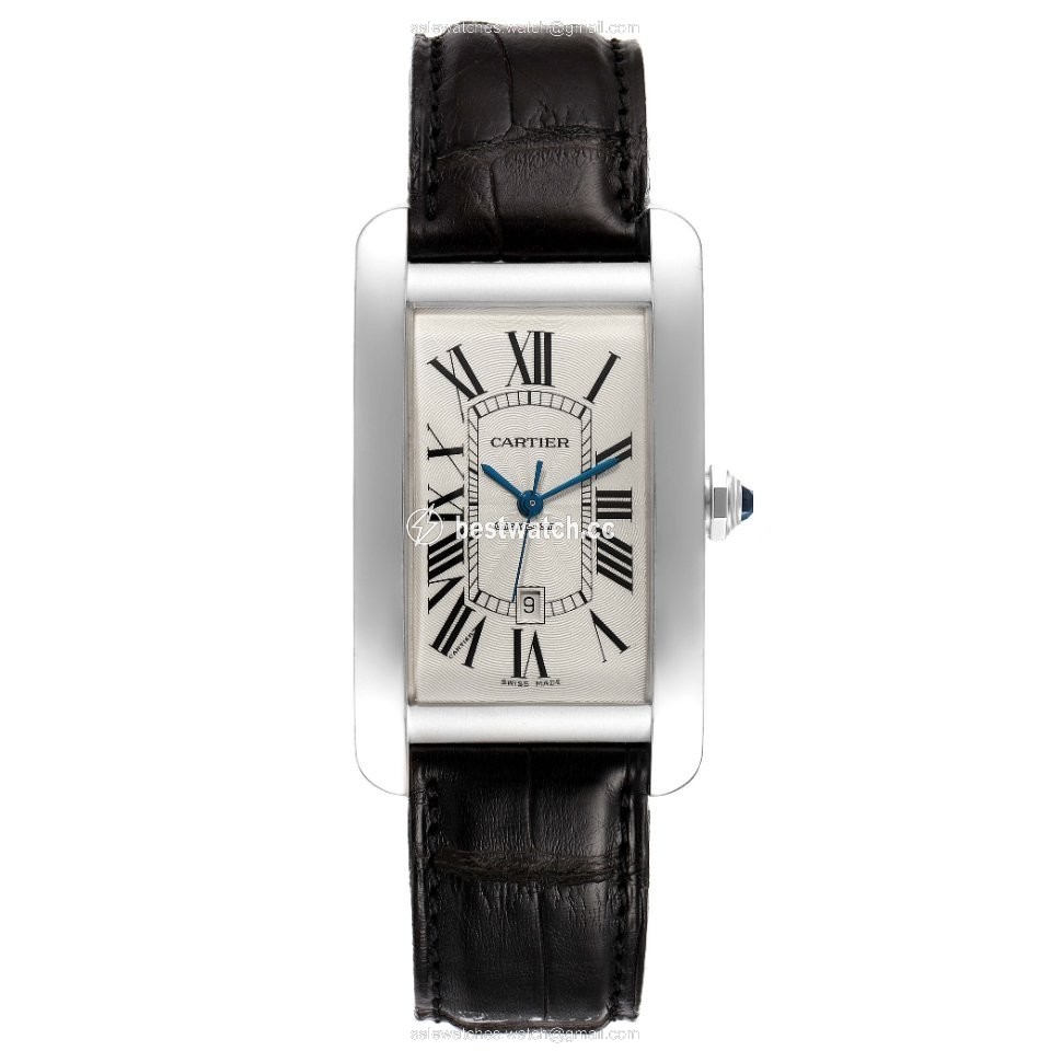 IMG_9086 Cartier Tank Americaine Mens watch Unisex Automatic White gold W2603256 3