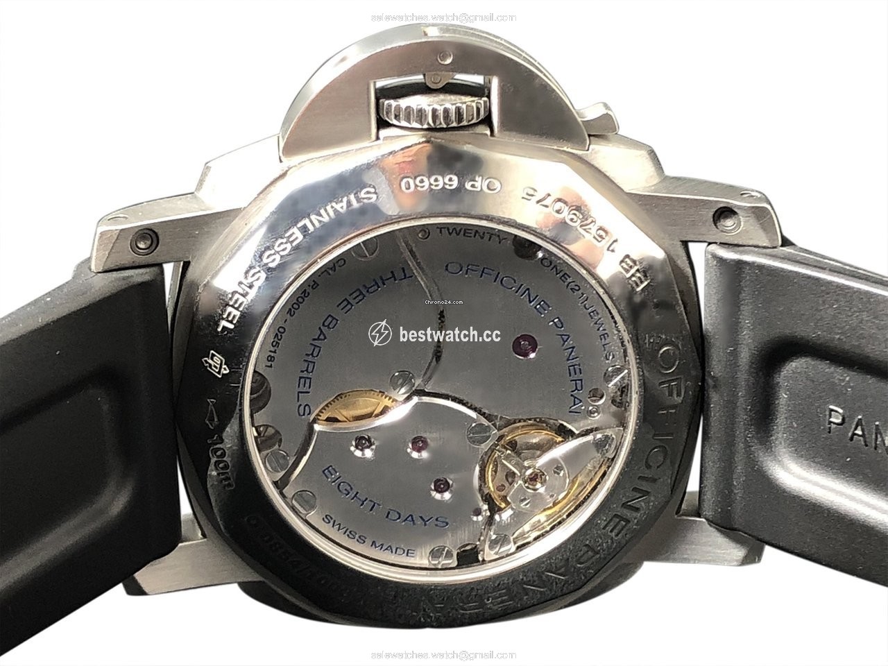 IMG_9086 Panerai Luminor 1950 8 Days GMT Mens watch Unisex Manual winding Steel PAM 00233 3