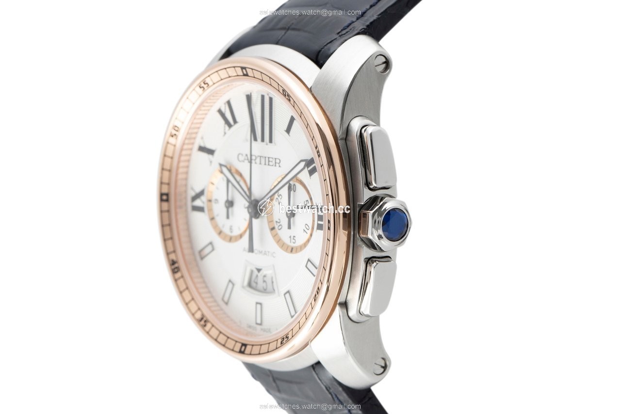 Cartier Calibre de Cartier Chronograph Mens watch Unisex Automatic Gold Steel W7100042 3