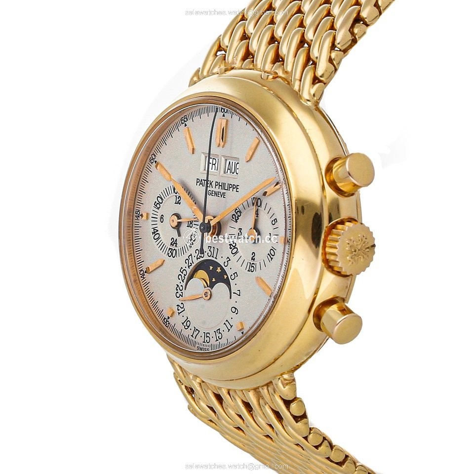Patek Philippe Perpetual Calendar Chronograph Mens watch Unisex Manual winding Yellow gold 3970 002R 3