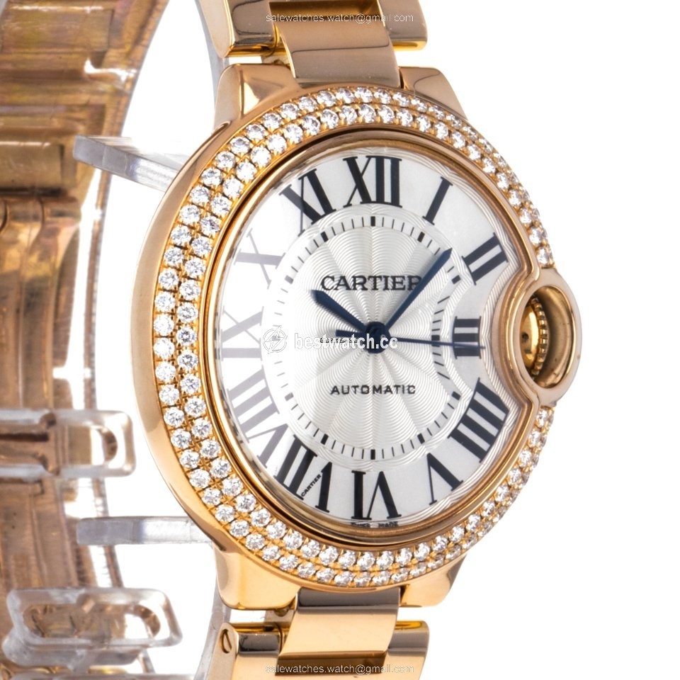 IMG_9086 Cartier Ballon Bleu 33mm Womens watch Automatic Rose gold WE902064 3682 3