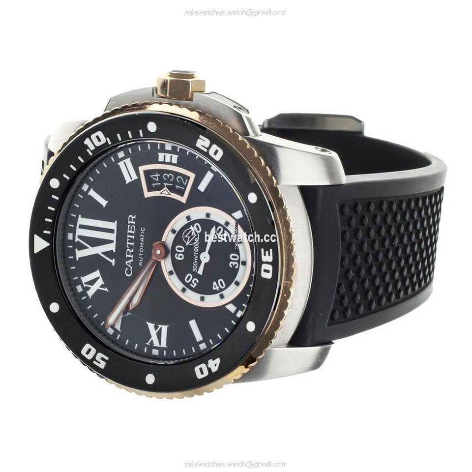 IMG_9086 Cartier Calibre de Cartier Diver Mens watch Unisex Automatic Gold Steel W710055 3
