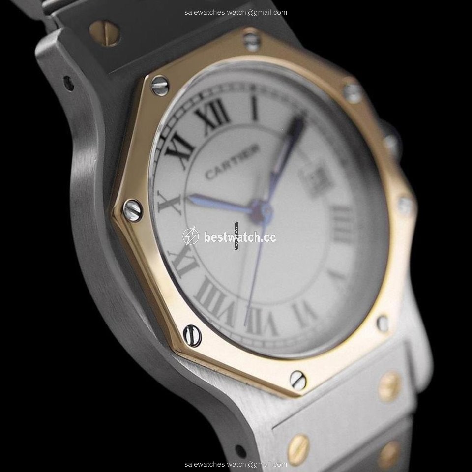 IMG_9086 Cartier Santos Mens watch Unisex Automatic Gold Steel 8349ST 3