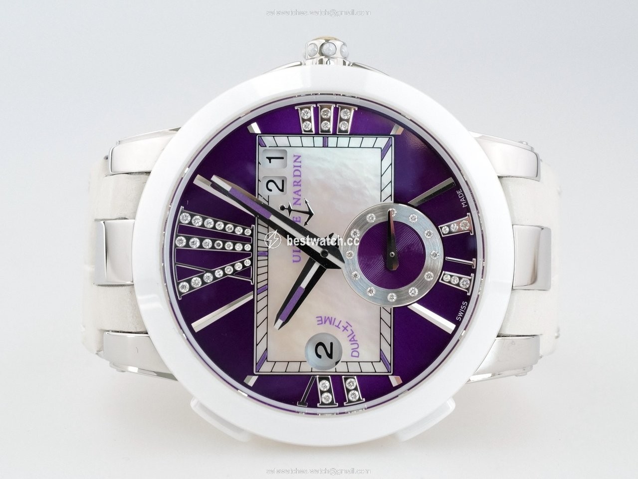 IMG_9086 Ulysse Nardin Executive Dual Time Lady Womens watch Automatic Steel 243-10 30-07 3