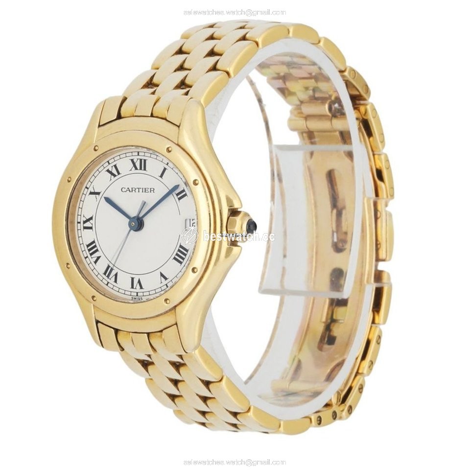 IMG_9086 Cartier Cougar Womens watch Quartz Yellow gold 887906 3