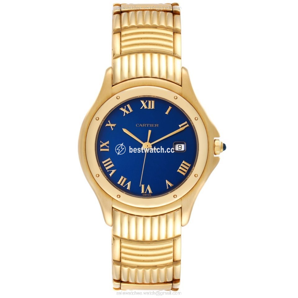 IMG_9086 Cartier Cougar Mens watch Unisex Quartz Yellow gold 11651 3