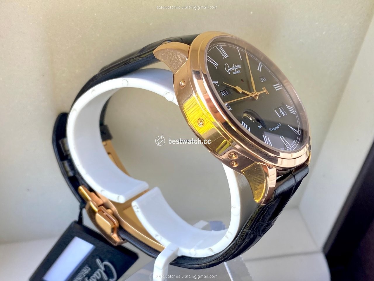IMG_9086 Glashutte Original Senator Perpetual Calendar Mens watch Unisex Automatic Rose gold 100-02-25-05-05 3