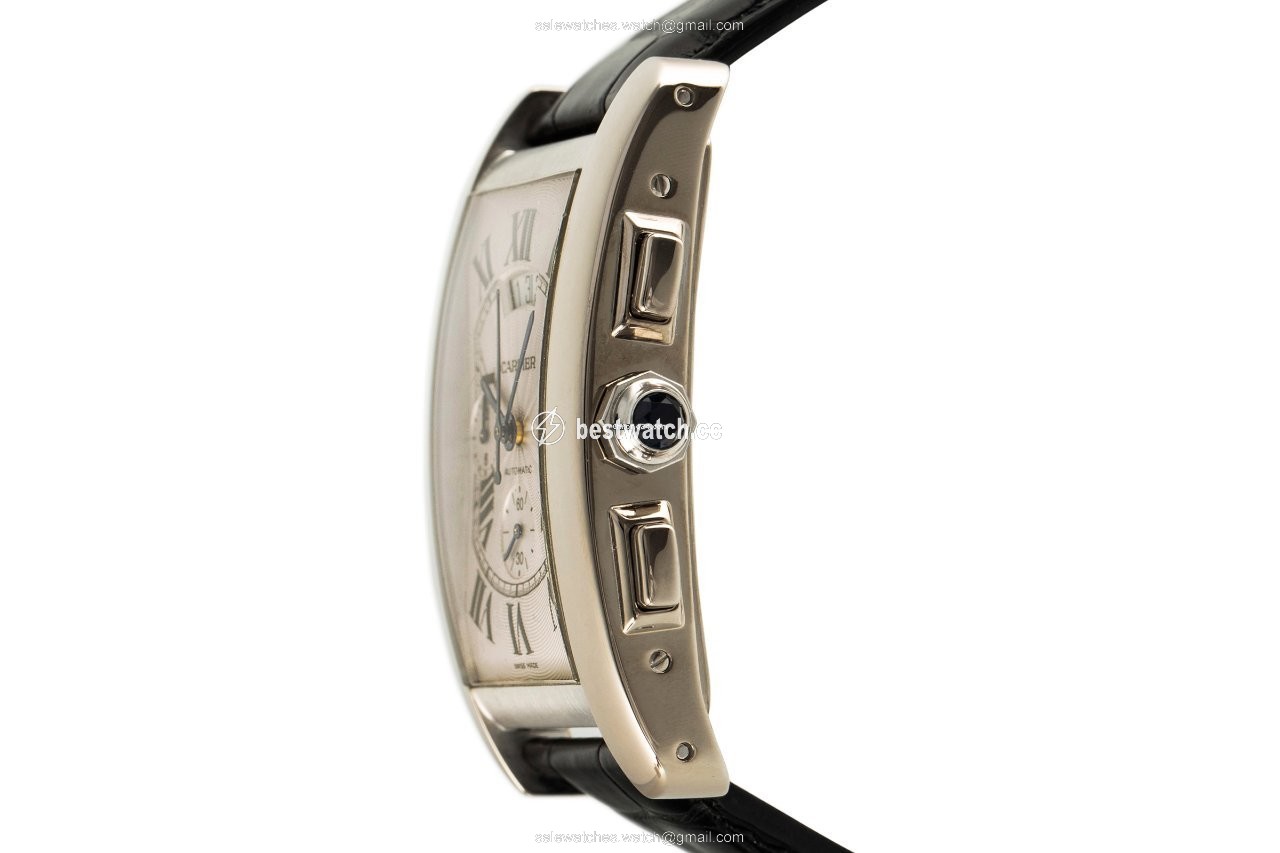 IMG_9086 Cartier Tank Americaine Mens watch Unisex Automatic White gold W2609456 3