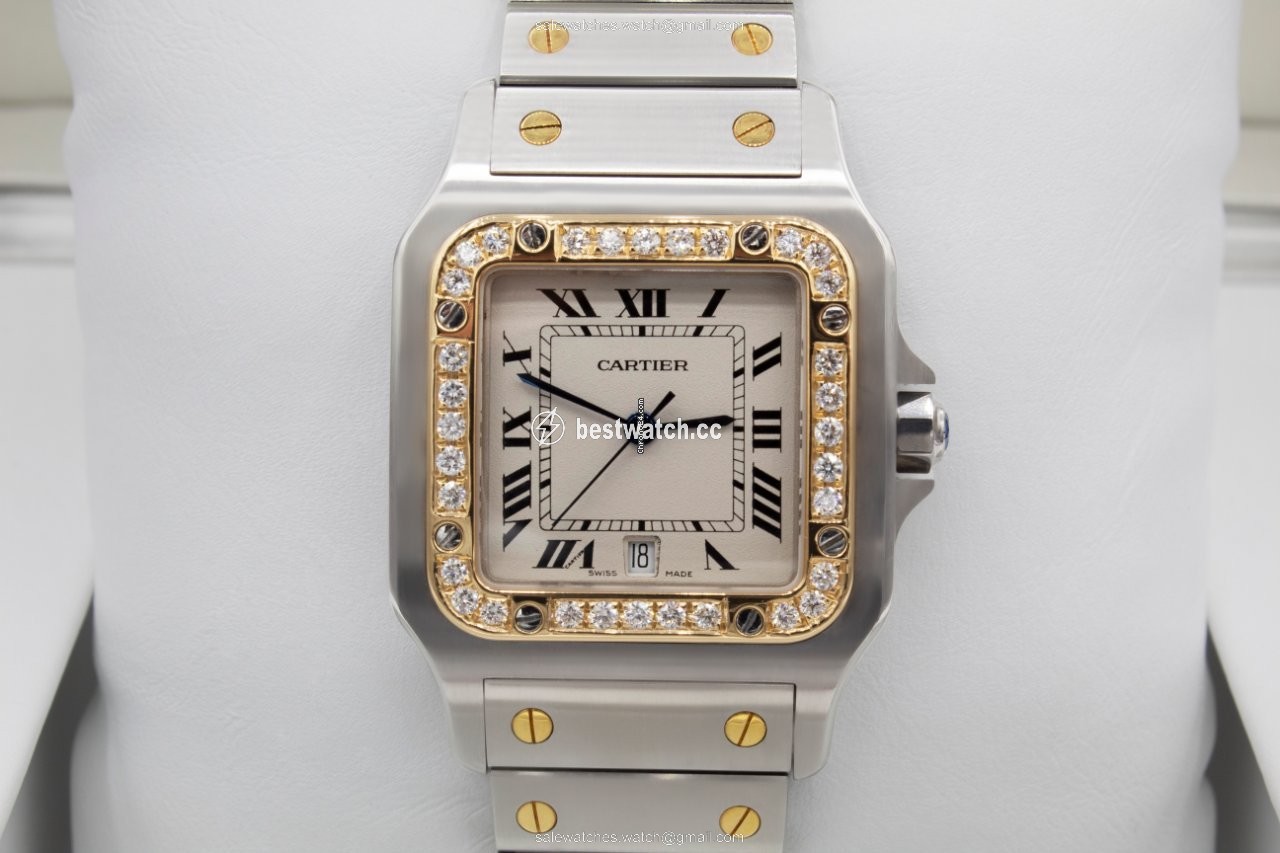 Cartier Santos Galbee Mens watch Unisex Quartz Gold Steel 1566 3