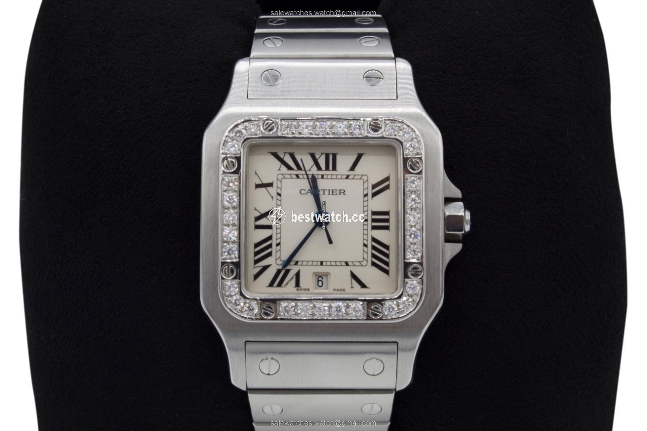 IMG_9086 Cartier Santos Galbee Mens watch Unisex Quartz Steel 1564 3