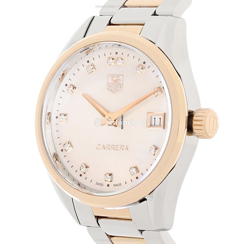 IMG_9086 TAG Heuer Carrera Lady Womens watch Quartz Gold Steel WAR1352.BD0774 3