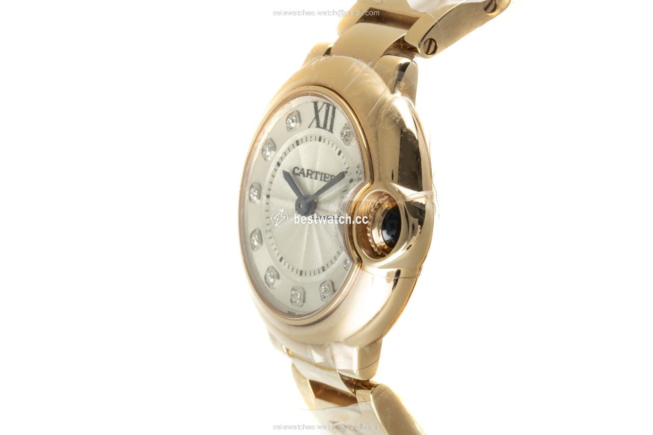 IMG_9086 Cartier Ballon Bleu 28mm Womens watch Quartz Yellow gold WJBB0016 3